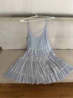 Light Blue Tiered Spaghetti Strap Sundress/coverup w/adjustable straps so soft